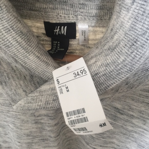 H&M speckled grey shawl collar sweater - sz M - Picture 7 of 7